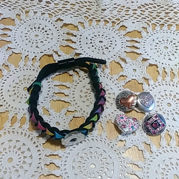Rastaclat Snap Jewelry - Adjustable Slider Bracelet, Woven + Snaps